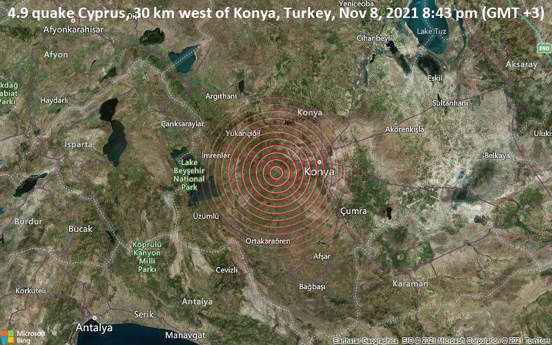 Земетресение с магнитуд 4.9 в централния турски окръг Коня