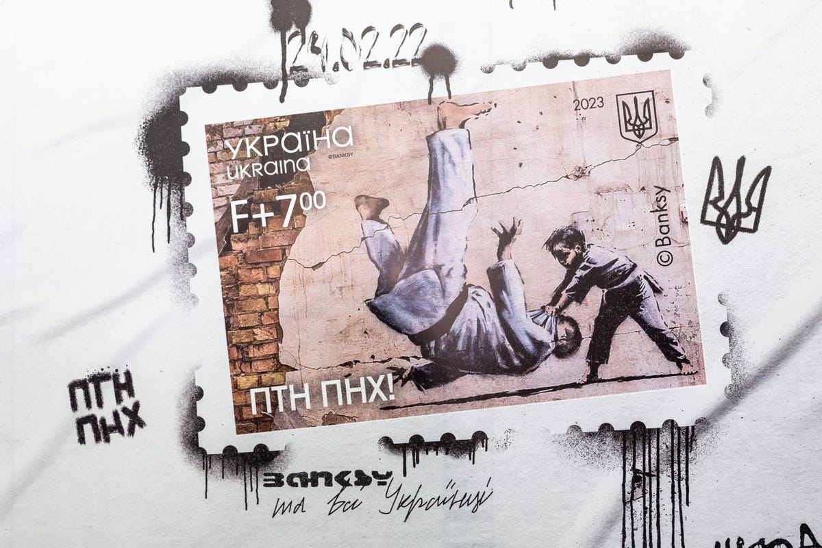 Украйна емитира пощенска марка изобразяваща победен Путин